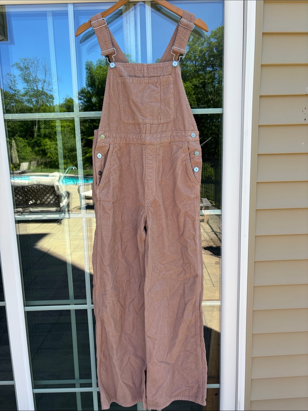 Women’s Brown Corduroy Overalls - Casual Wide-Leg Jeans NWT